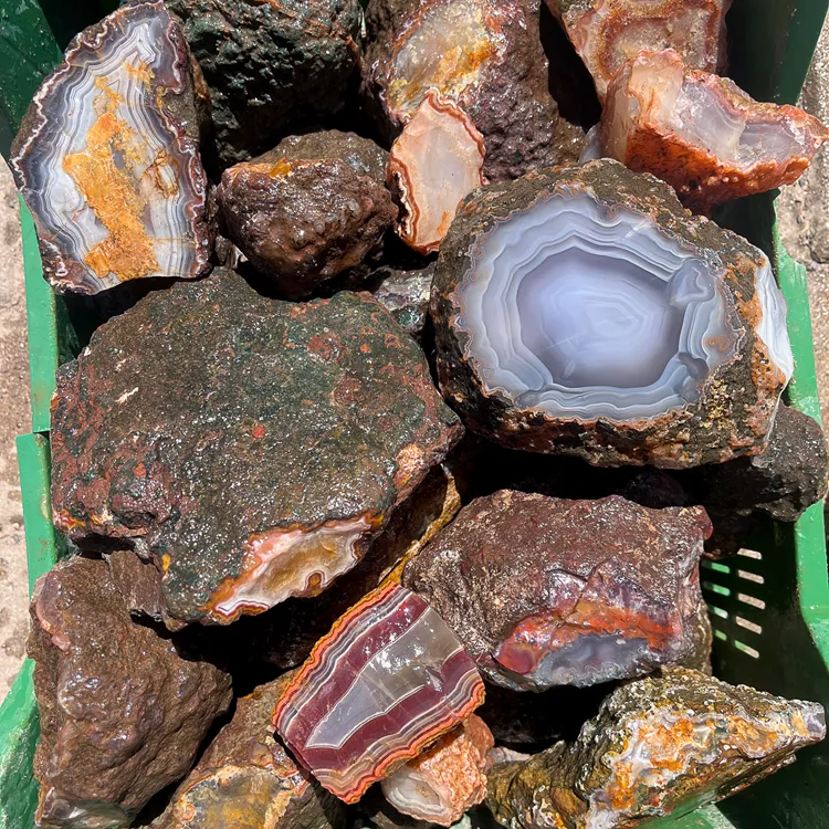 Agaty z Maroka (Asni) 1kg – Surowe Buły – Do Cięcia i Szlifowania